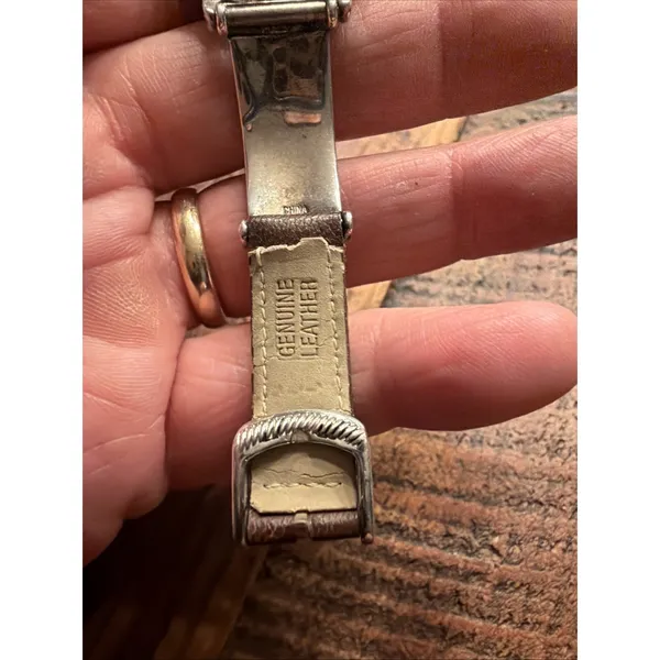 Ecclissi Sterling Silver 925 Womens 29mm Watch Bracelet Leather w New Battery - Image 8
