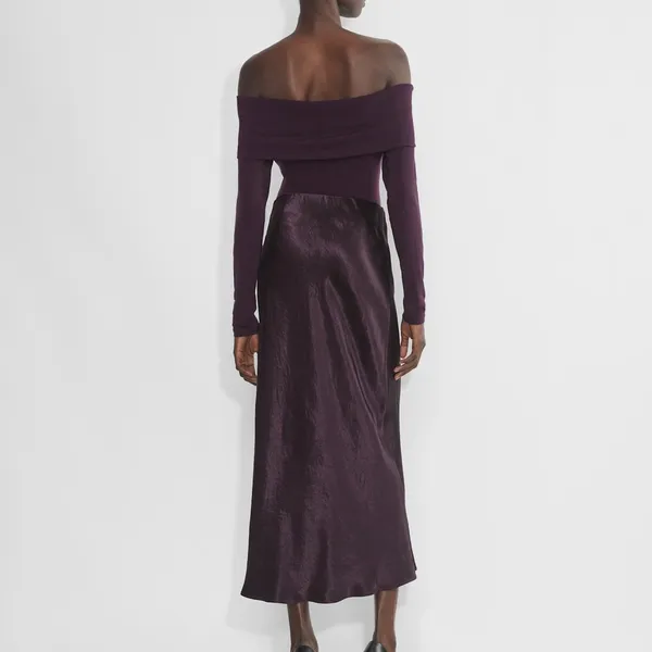 NWT Babaton Slip‎ Satin Maxi Skirt in Noble Purple Size 00 - Image 2