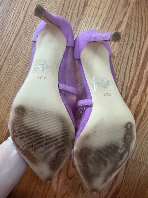 GUESS Lavender Pointed-Toe Suede Pumps with Mesh Insets size 9.5 - Image 2