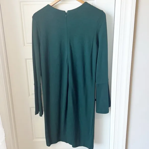 NWT Loft Green Dress w/Balloon Sleeve Size 10 - Image 4