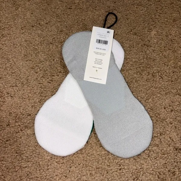 Free People FP Movement Ankle Socks 2-Pack White Gray OS - Image 4