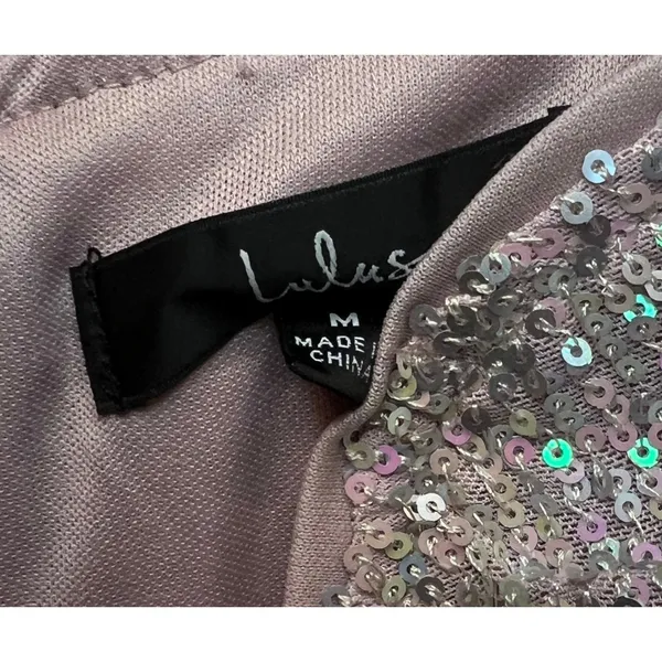 Lulus Fabulous Essence Womens M Blush Iridescent Sequin Bodycon Mini Dress NWT - Image 2