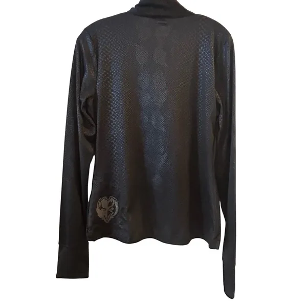 NFL Baltimore Ravens All Sport Couture Womens Black Snakeskin Quarter‎ Zip Large - Image 2