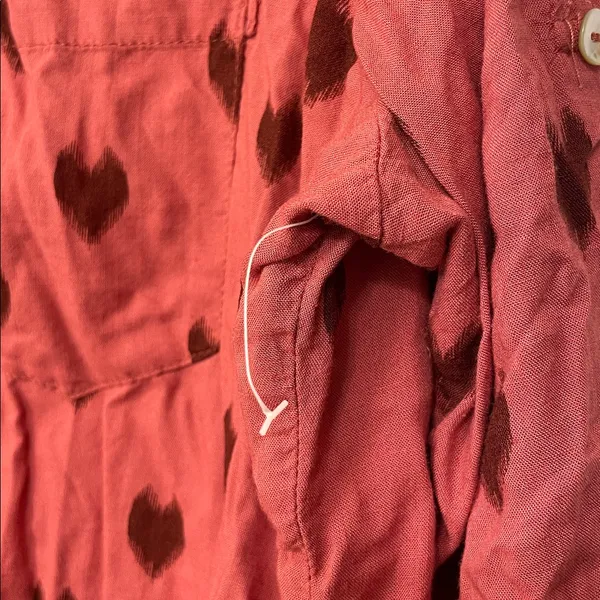 Just Living Red Heart Button Down Shirt - Image 7