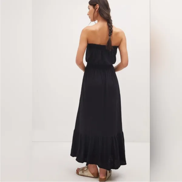 Daily Practice by Anthropologie Flounced Maxi Dress in Black Womens Size M - Image 4