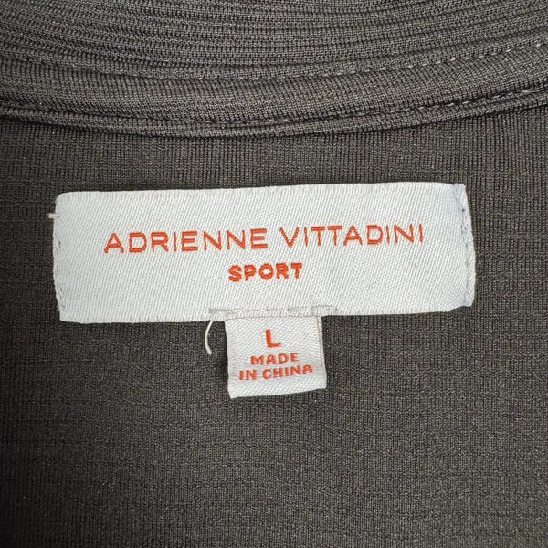 Adrienne Vittadini Sport Women L Black Quarter Zip Pullover Textured Athleisure - Image 7