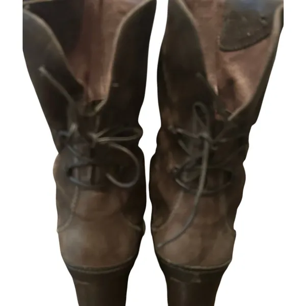 Clarks Artisan Boots Women 7M Brown Excellent Leather Lace Up Corset‎ Block Heel - Image 5