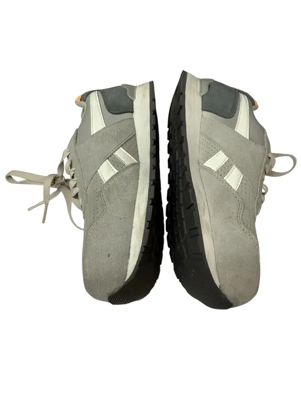 Reebok Women's Harman Composite Toe Light Gray Suede Work Sneakers Orange Trim - Image 4