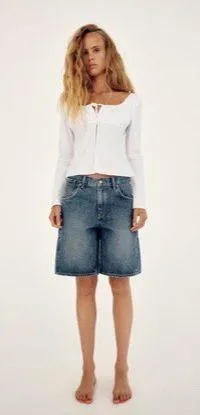 SQUARE NECK GABARDINE TOP - Image 2