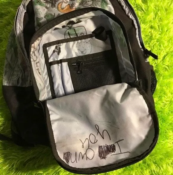 LIGHT BLUE AND BLACK DESIGNED L.L. BEAN BACKPACK - Image 7