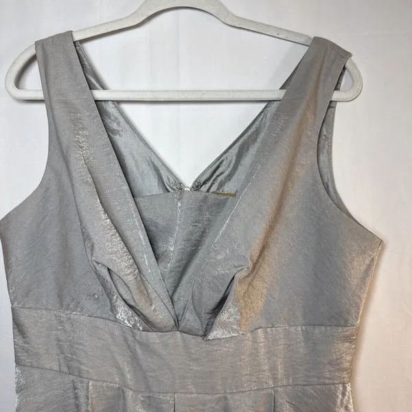 Midnight Velvet Silver Sleeveless MIDI Dress Preowned Size 12 - Image 6