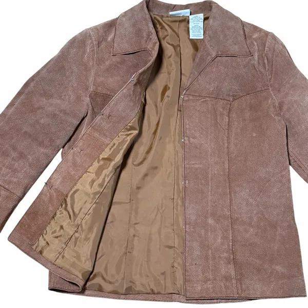 Vintage Faded Glory Boho Suede Western Jacket Bell Sleeve Retro Penny Lane L - Image 3