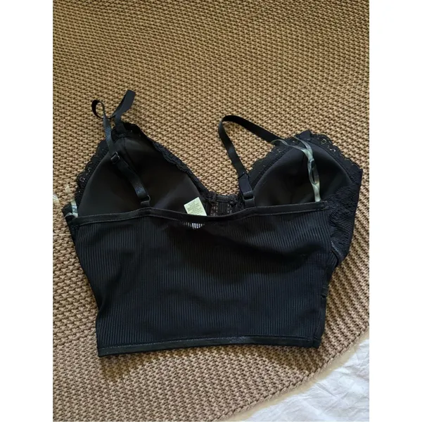 Bozzolo Black Lace Bustier Crop Top - Image 4