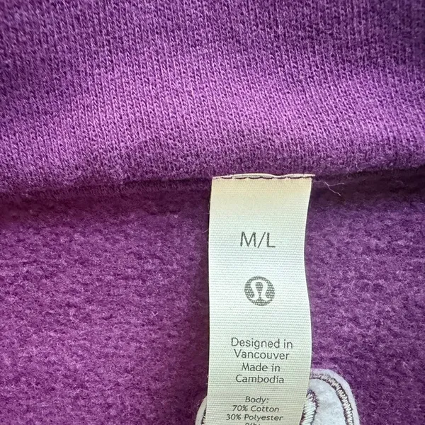 Lululemon Scuba Oversized Funnel Neck Sweatshirt Dramatic Magenta Purple Sz M/L - Image 7
