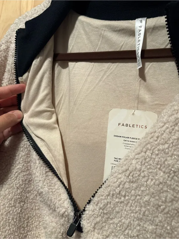 Fabletics Dream Polar Fleece Pullover Womens 3X Cream‎ Black Quarter Zip Sherpa - Image 7