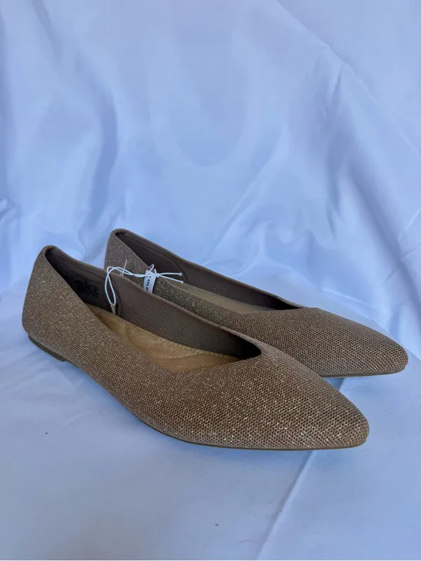 Old Navy Soft Knit Pointed Toe Ballet Flats in Cocoa Fawn Size 11 - Image 5