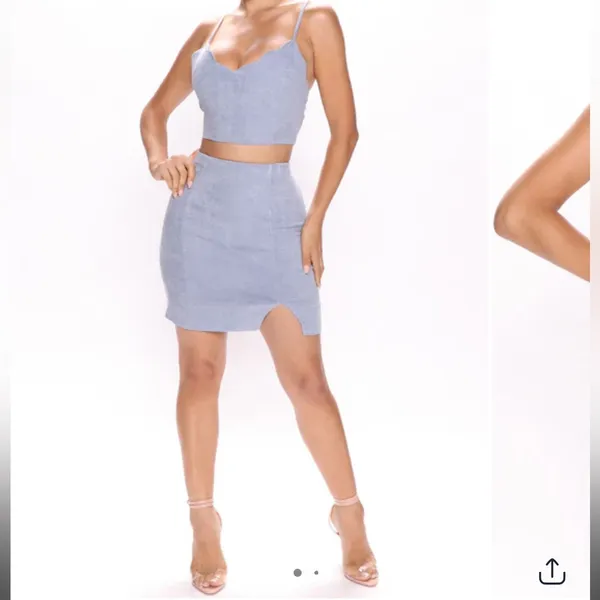 Iris Light Blue Skirt Set - Image 2