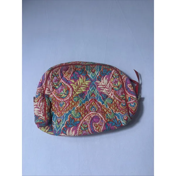Vera Bradley Cosmetic Bag "Paisley in Paradise" Retired MED Makeup Bag Travel - Image 2
