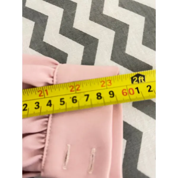 Pinar Şems Pink Long Sleeve Pleated Maxi Dress with Ruffle Neck – Small (EU 36) - Image 5