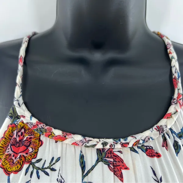 Old Navy Women’s Multicolor Floral Print/White Background Maxi Sleeveless Dress - Image 9