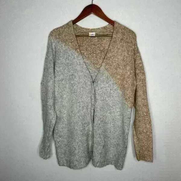 Cabi Tilt Cardigan Sweater Style 3886 Gray Camel Sz Small - Image 2