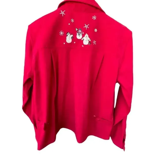 Christopher & Banks size Large embroidered snowman lightweight jacket - Image 2