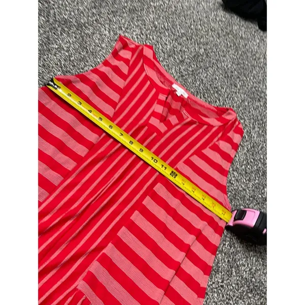 Ava James red striped peplum sleeveless tank top L - Image 7
