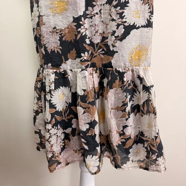 Abercrombie & Fitch Floral Floaty Trapeze Mini Dress Black Boho Tiered‎ XL NWT - Image 8