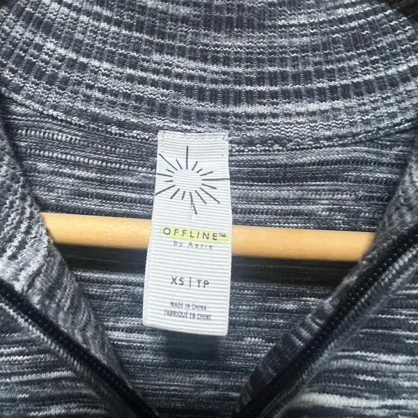 OFFLINE‎ By Aerie Home Stretch Quarter Zip Sweater Black Size Oversized XS - Image 10