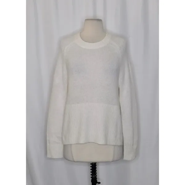 NWT!! J. CREW High Rib Pullover Sweater Wool Alpaca Solid‎ Ivory Minimalist XXS - Image 2