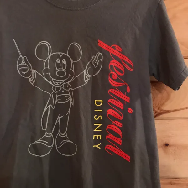 Disney AMAZING GREY MICKEY MOUSE FESTIVAL GRAPHIC TEE - Image 3