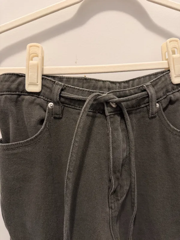 Princess Polly Bruiser Tie Waist Mid Rise Wide Leg Jean - Image 3