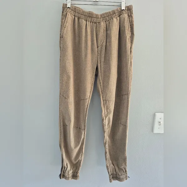 Roots Canada Hemp Jogger summer pull lounge on jogger zipper bottom Pants Medium - Image 2