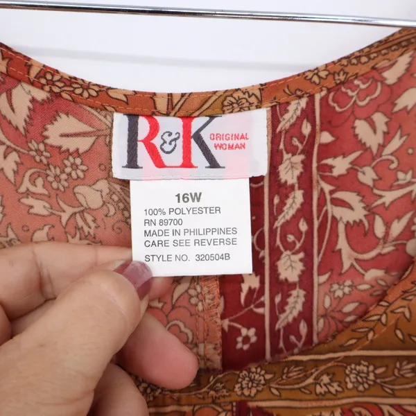 R&K Originals Dress Set Women 16W Russet Crochet Cardigan Maxi NEW - Image 3
