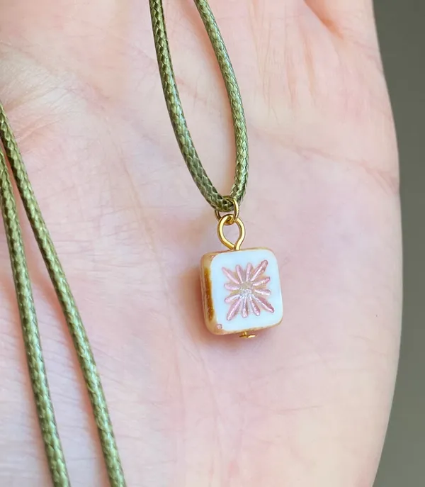 Handmade unique quality Czech glass bead fairy boho vintage retro style necklace🌿✨ - Image 5