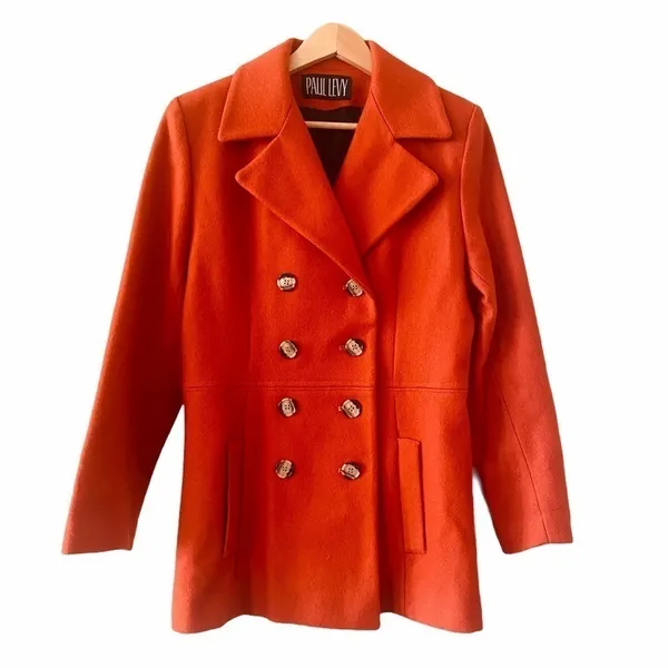 PAUL LEVY Vintage Wool Double Breast Coat Size M NEW - Image 6