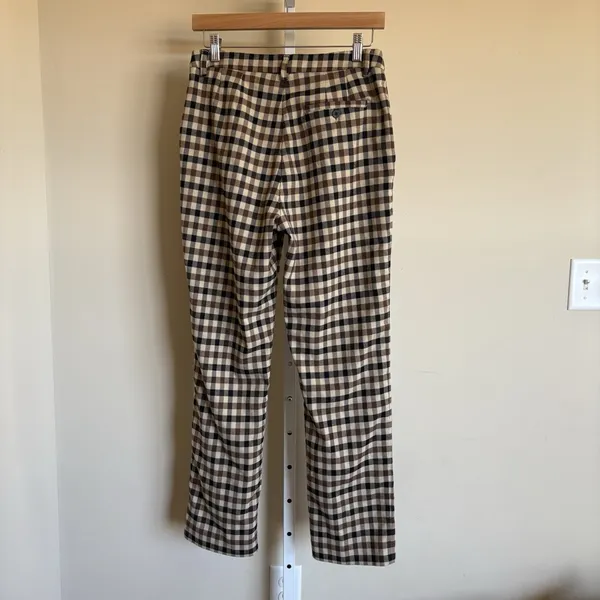 EDITED womens 38 Brown Cream‎ Plaid Ankle Trouser Pants - Image 4