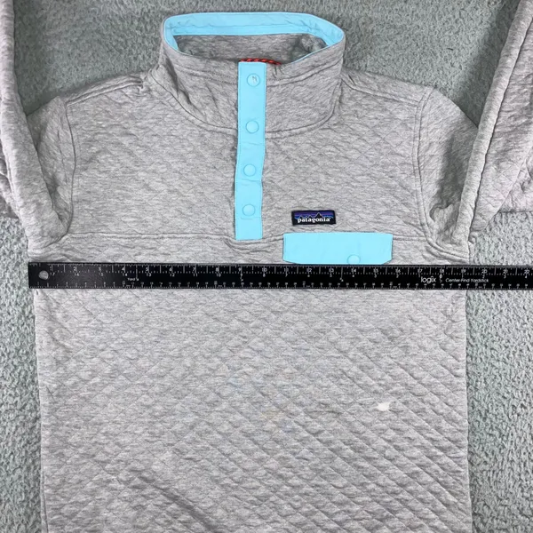 Patagonia Quilted Snap-T‎ Pullover Women S Gray Organic Cotton Layering Outdoor - Image 5