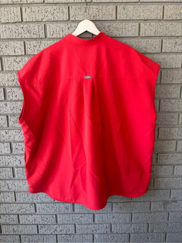 Figs Rafaela Scrub Top Hibiscus PO 7359 Bright Red Nurse Uniform Hospital - Image 6