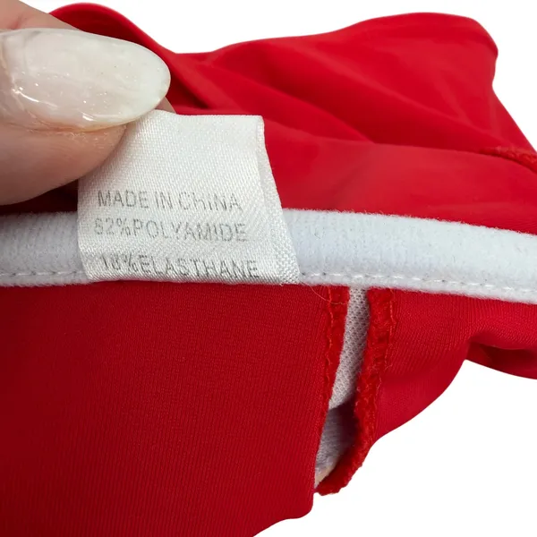 Bandeau Bikini Top Women‎ Small Red Excellent Solid Strapless Swim Resortwear - Image 4