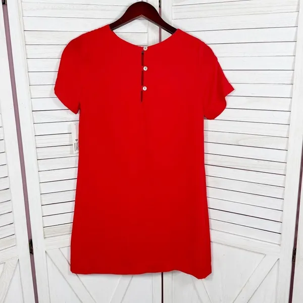 Lucy Love Short Sleeve Tunic Mini Shift Shirt‎ Dress Red XS XSmall - Image 7