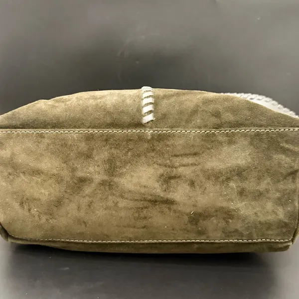 HOBO Shiela Herb Olive Green Suede Leather Medium Satchel Crossbody Bag - Image 9