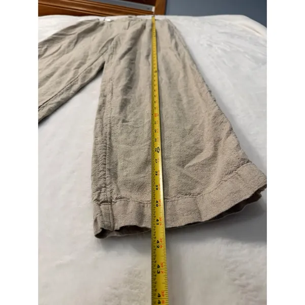 A New Day Tan Linen Blend Pleated‎ Wide Leg Trousers Tan Size 4 High Rise Pants - Image 4