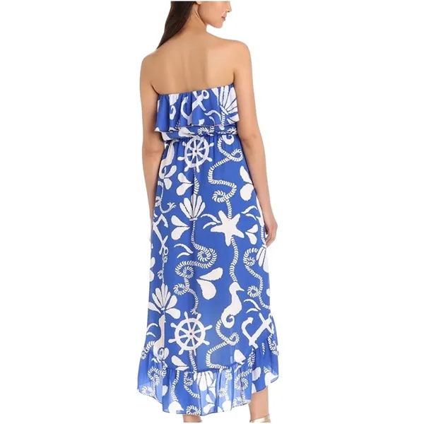 Lilly Pulitzer Dock Hopper Caldwell Dress Strapless Hi-Lo Nautical Summer Size S - Image 2