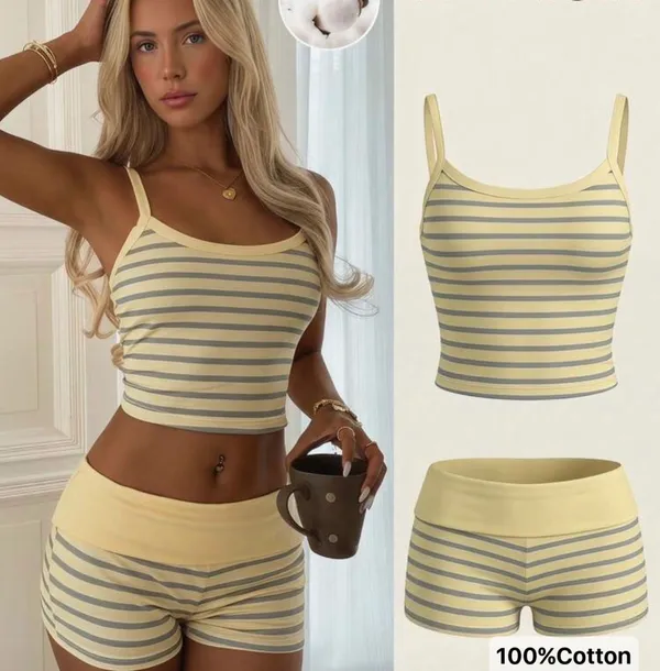 New without tags set cropped top and shorts - Image 2