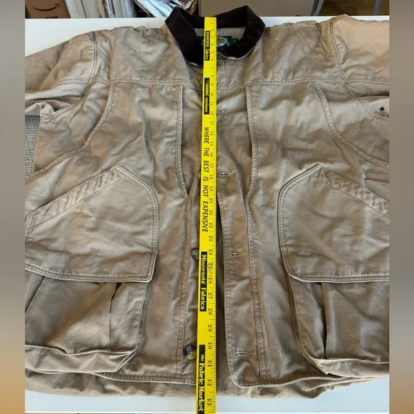 Cabela’s Tan Brown Corduroy Collar Quilated Canvas Barn Jacket Chore Coat 2XL - Image 6