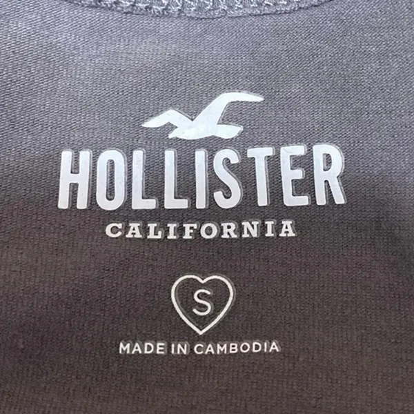 Hollister Malibu 89 Track and Field Gray Short Sleeve Crop Tee T-shirt Top Sz S - Image 3