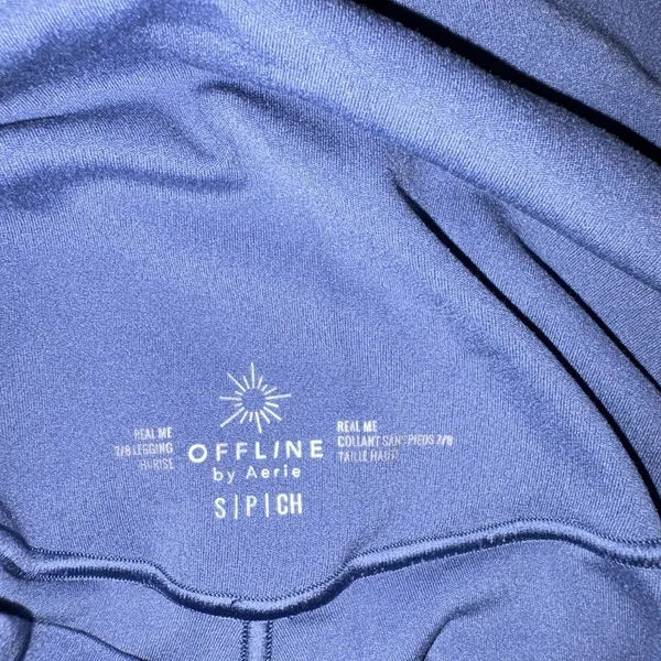 OFFLINE by Aerie Real Me Crossover Leggings Blue High Rise 7/8 Size S Activewear - Image 2