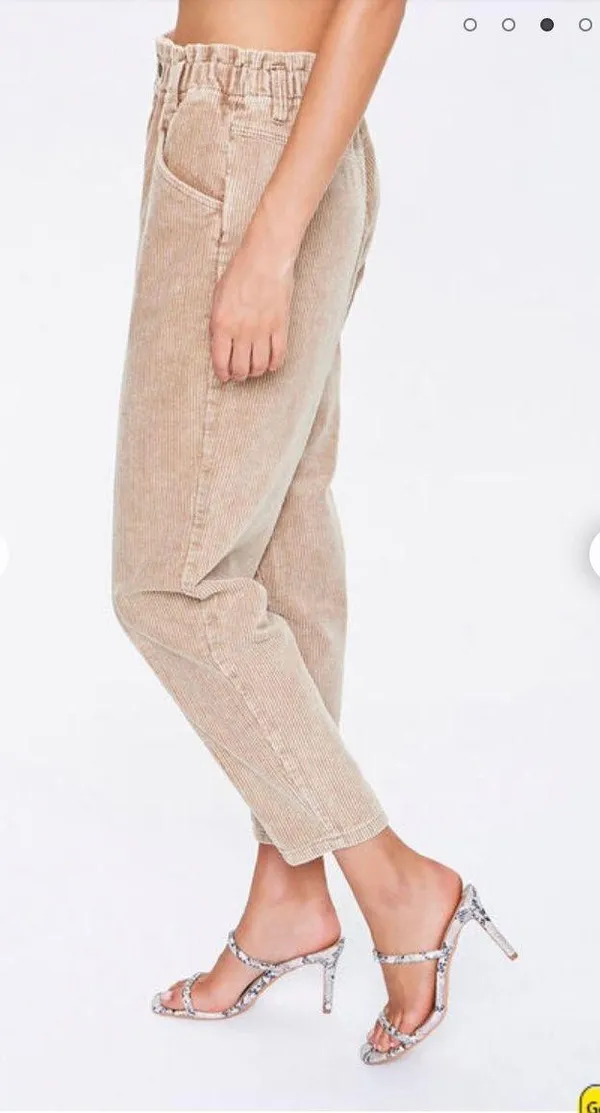Forever 21 corduroy paper bag pants - Image 3