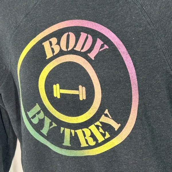 Wildfox Body By Trey Graphic Fleece Sweatshirt XS Charcoal Gray - Image 10